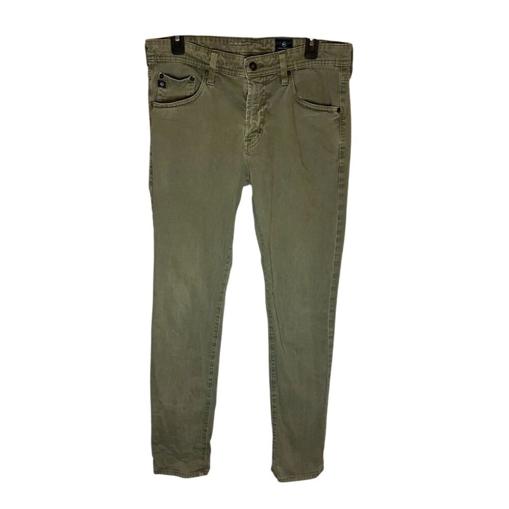 AG Adriano Goldschmied Men's Green Straight Jeans Size 32x34